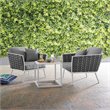 Afuera Living 3-Piece Aluminum and Rope Patio Set in White and Gray