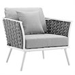 Afuera Living 3-Piece Aluminum and Rope Patio Set in White and Gray