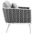 Afuera Living 3-Piece Aluminum and Rope Patio Set in White and Gray
