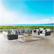 Afuera Living 3-Piece Aluminum and Rope Patio Set in White and Gray