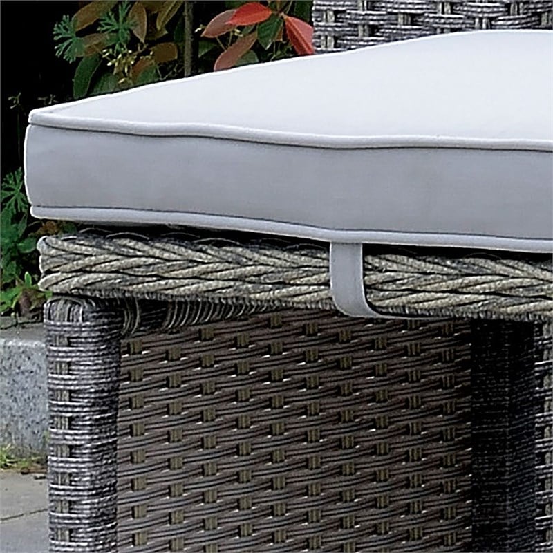 Afuera Living Rattan Patio Bar Stool Set in Gray - Set of 6