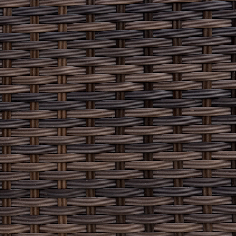 Afuera Living Rattan Square Patio Ottoman in Brown and Beige