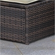 Afuera Living Rattan Square Patio Ottoman in Brown and Beige