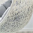 Afuera Living Modern Rattan Swing Chair with Stand in White Gray