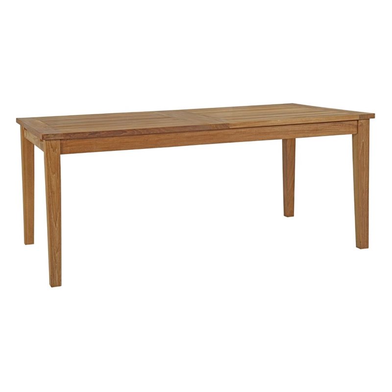 Afuera Living 9-Piece Solid Teak Patio Dining Set in Natural/White