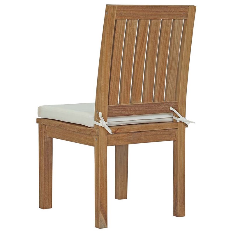 Afuera Living 11-Piece Teak Dining Set with Extension Table in Natural and White