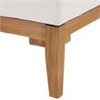 Afuera Living Solid Teak Outdoor Corner Chair with White Cushions