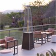 Afuera Living Metal Round Outdoor Patio Heater in Bronze with Wheels