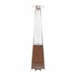 Afuera Living Metal Round Outdoor Patio Heater in Bronze with Wheels