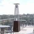 Afuera Living Metal Round Outdoor Patio Heater in Bronze with Wheels