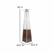 Afuera Living Metal Round Outdoor Patio Heater in Bronze with Wheels