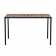 Afuera Living Teak Poly Slat and Steel Patio Dining Table with Umbrella Hole