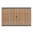 Afuera Living Teak Poly Slat and Steel Patio Dining Table with Umbrella Hole
