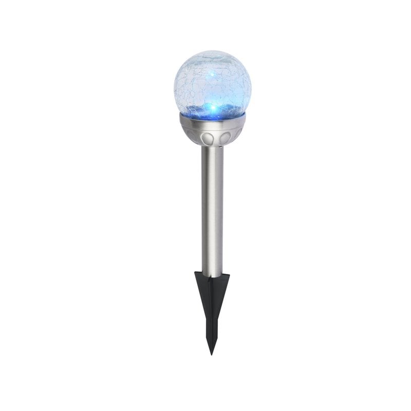 Afuera Living 4-Pack Glass Solar LED Pathway Lights in Modern Silver