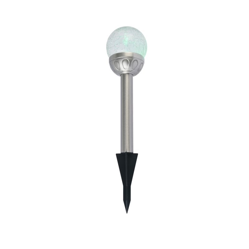 Afuera Living 4-Pack Glass Solar LED Pathway Lights in Modern Silver