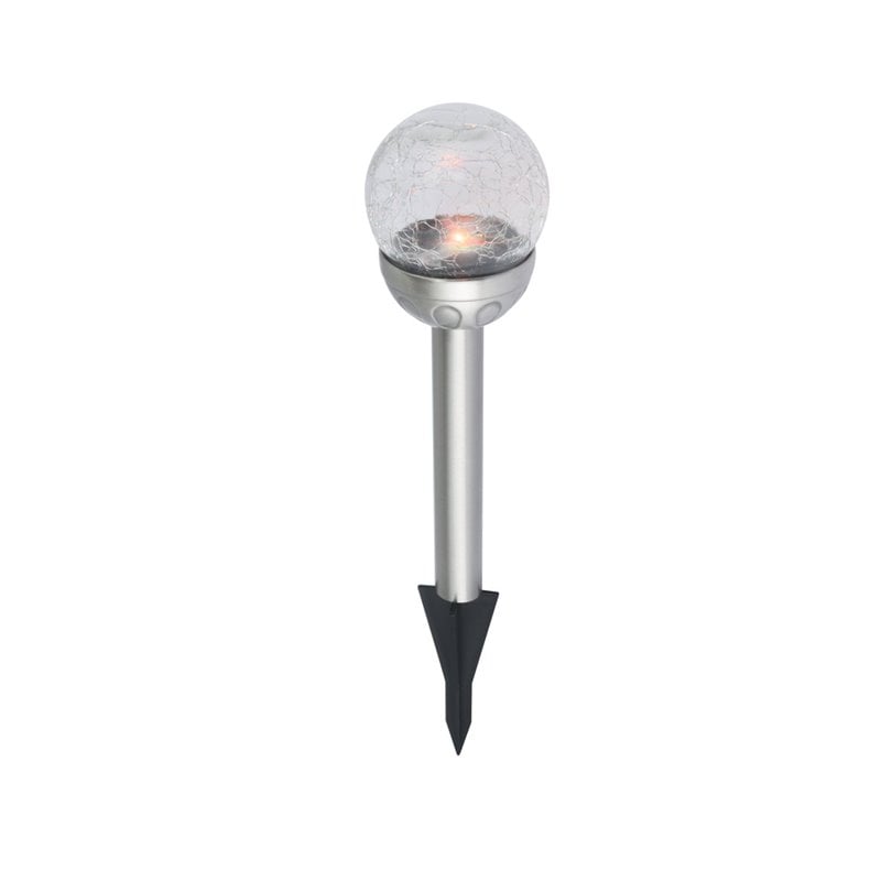 Afuera Living 4-Pack Glass Solar LED Pathway Lights in Modern Silver