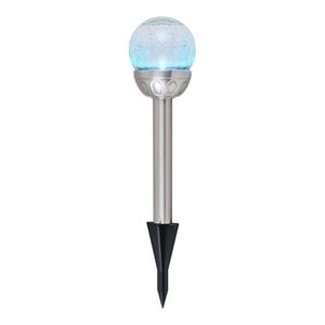 Afuera Living 4-Pack Glass Solar LED Pathway Lights in Modern Silver