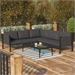 Afuera Living Charcoal Steel Patio Sectional with Removable Cushions