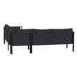 Afuera Living Charcoal Steel Patio Sectional with Removable Cushions