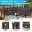 Afuera Living Charcoal Steel Patio Sectional with Removable Cushions