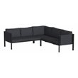 Afuera Living Charcoal Steel Patio Sectional with Removable Cushions