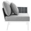 Afuera Living Outdoor Right-Facing Gray Armchair with Aluminum Frame