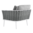 Afuera Living Outdoor Right-Facing Gray Armchair with Aluminum Frame