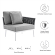 Afuera Living Outdoor Right-Facing Gray Armchair with Aluminum Frame