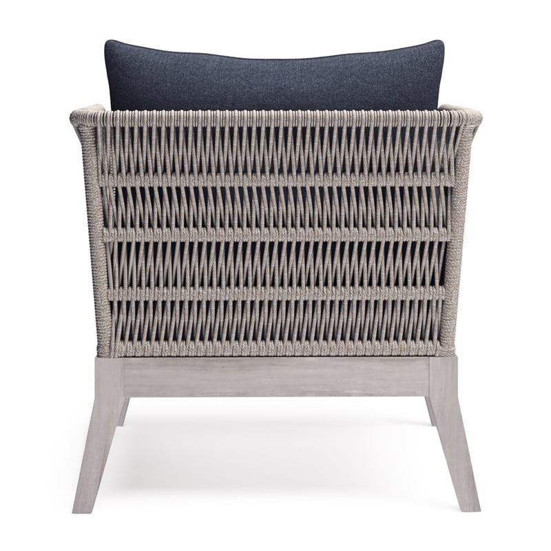 Afuera Living Contemporary Conversation Chair in Slate Grey Fabric