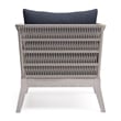 Afuera Living Contemporary Conversation Chair in Slate Grey Fabric