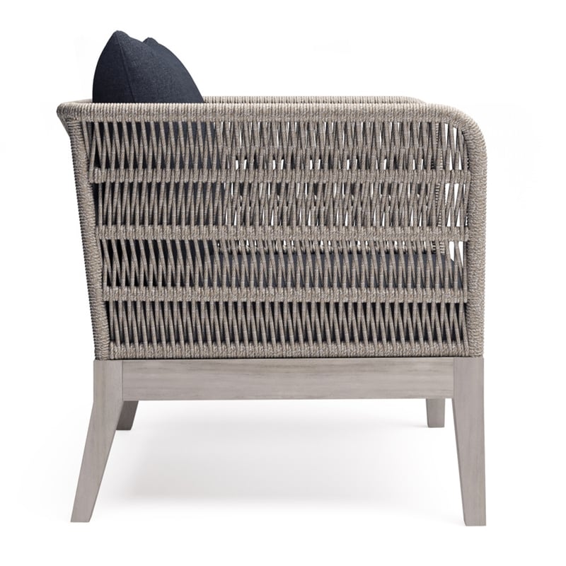 Afuera Living Contemporary Conversation Chair in Slate Grey Fabric