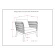 Afuera Living Contemporary Conversation Chair in Slate Grey Fabric