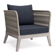Afuera Living Contemporary Conversation Chair in Slate Grey Fabric