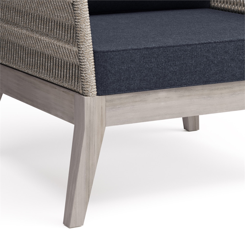 Afuera Living Contemporary Conversation Chair in Slate Grey Fabric