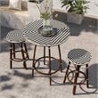 Afuera Living 3-Piece Patio Dining Table Set in Brown PE Wicker