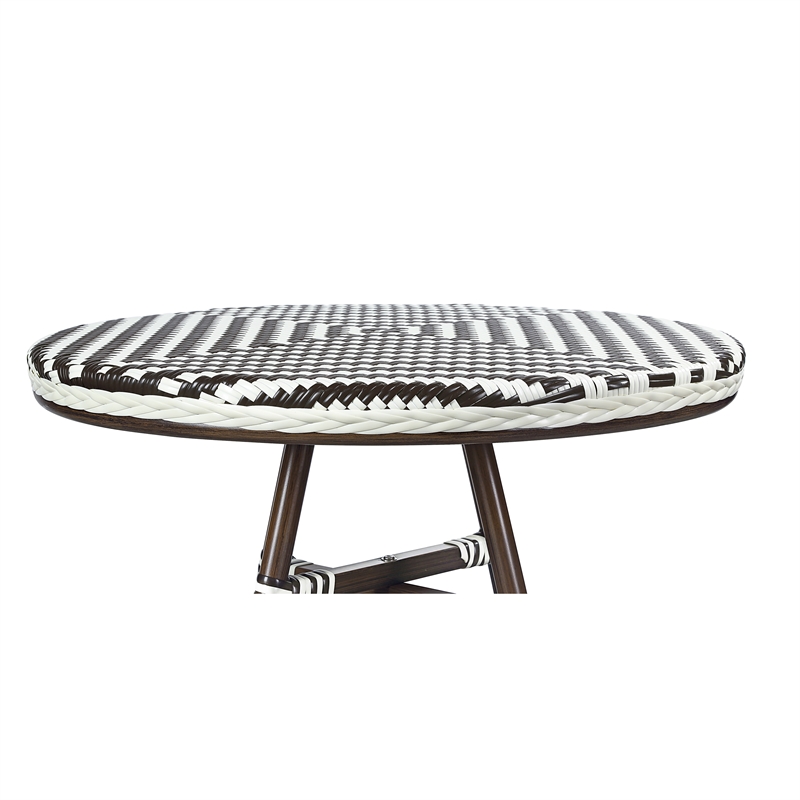 Afuera Living 3-Piece Patio Dining Table Set in Brown PE Wicker