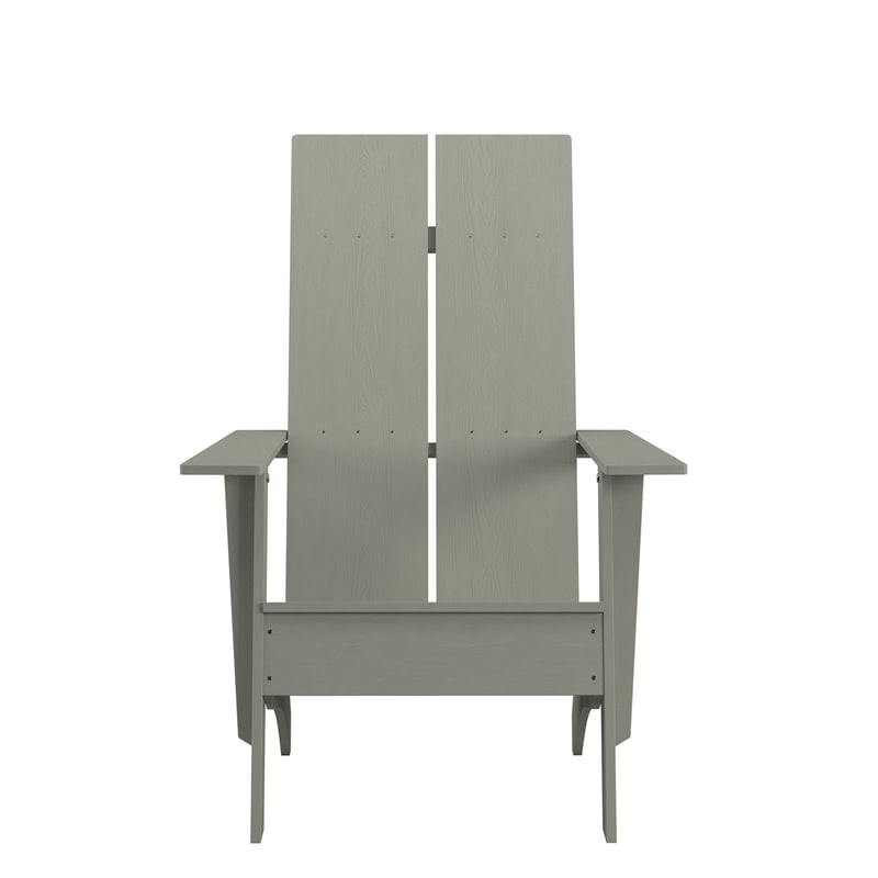 Afuera Living Dual Slat Back Resin Adirondack Chair in Gray