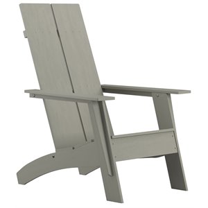 Afuera Living Dual Slat Back Resin Adirondack Chair in Gray