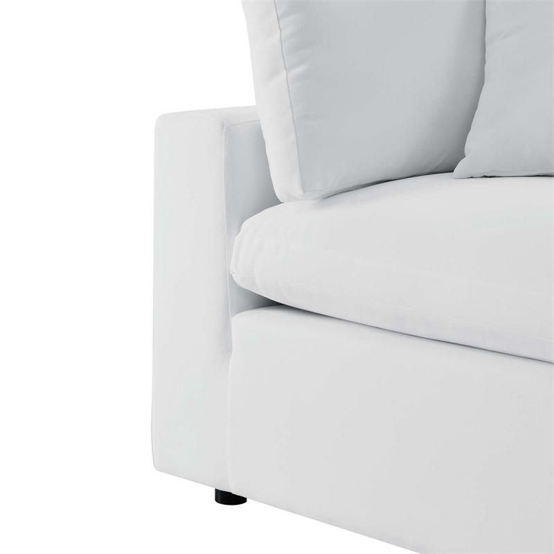 Afuera Living 4-Piece Outdoor Sectional Sofa Set in White Aluminum Frame