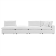 Afuera Living 4-Piece Outdoor Sectional Sofa Set in White Aluminum Frame