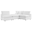 Afuera Living 4-Piece Outdoor Sectional Sofa Set in White Aluminum Frame