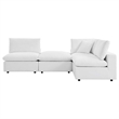 Afuera Living 4-Piece Outdoor Sectional Sofa Set in White Aluminum Frame