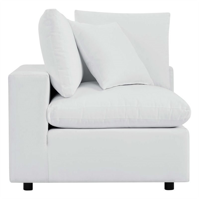 Afuera Living 4-Piece Outdoor Sectional Sofa Set in White Aluminum Frame