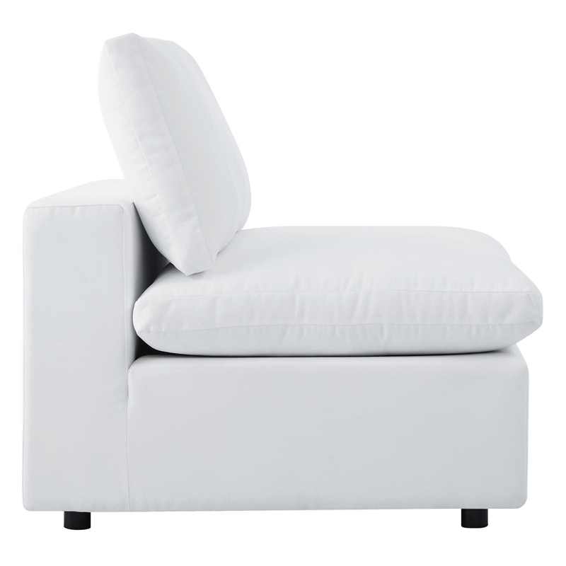 Afuera Living 4-Piece Outdoor Sectional Sofa Set in White Aluminum Frame