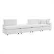 Afuera Living 4-Piece Outdoor Sectional Sofa Set in White Aluminum Frame