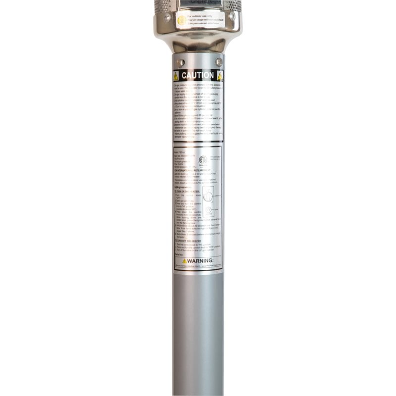 Afuera Living Outdoor Metal Patio Heater with Wheels in Silver