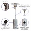 Afuera Living Outdoor Metal Patio Heater with Wheels in Silver
