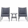 Afuera Living 3-Piece Outdoor Bistro Set with Aluminum Frame in Gray