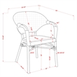 Afuera Living French Patio Armchair in Red Texteline and Aluminum Frame