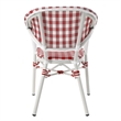 Afuera Living French Patio Armchair in Red Texteline and Aluminum Frame